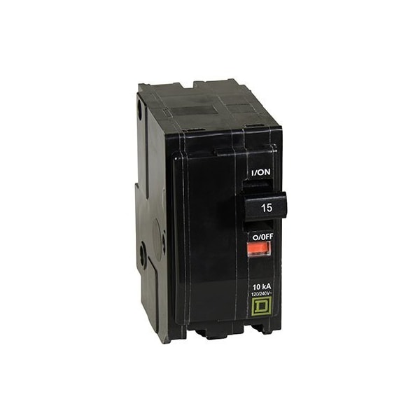 Square D Miniature Circuit Breaker, QO Series, 15A, 2 Pole, 120/240V AC, 10kA at 120/240V AC QO215C - main